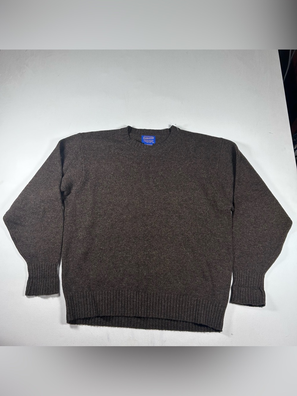 NEW Pendleton 100% Merino Wool Dark Brown Knit Sweater Mens Size XL MSRP $149